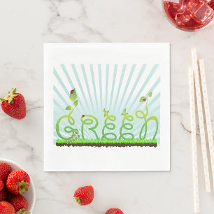 Groene Natuur Typografie Milieuvriendelijk Servet
