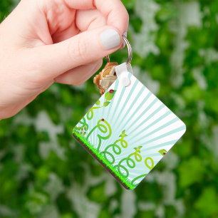 Groene Natuur Typografie Milieuvriendelijk Sleutelhanger