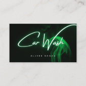 Groene Neon Auto Detailing & Auto Wassen Visitekaartje (Voorkant)