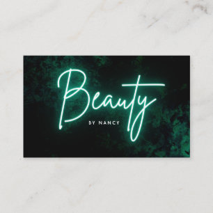 Groene Neon Beauty Salon Visitekaartje