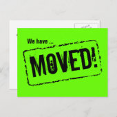 Groene neon briefkaarten voor adreswijziging (Voorkant / Achterkant)