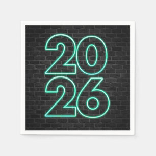 Groene Neon Hew Jaar 2025 Servet