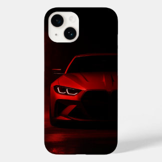 Groene Neon Kracht: Luxe Sportauto in Gloeiende Ne Case-Mate iPhone 14 Hoesje