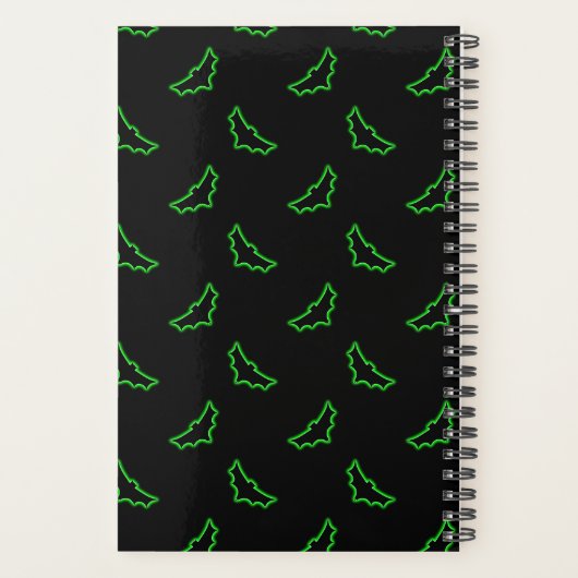 Groene neonvleermuizen planner (Achterkant)