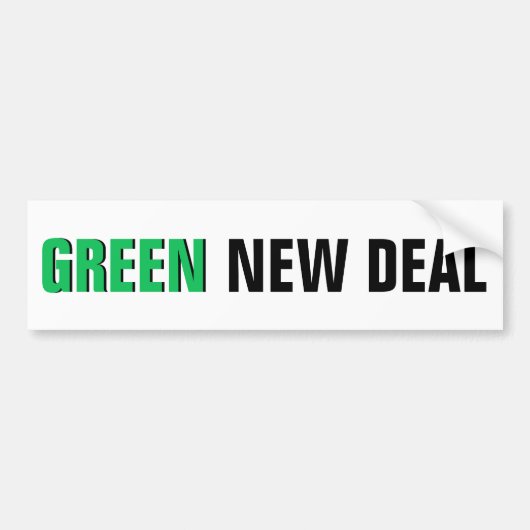 GROENE NIEUWE DEAL BUMPERSTICKER (Voorkant)