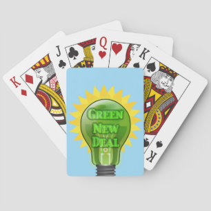 Groene Nieuwe Deal Light Bulb Pokerkaarten