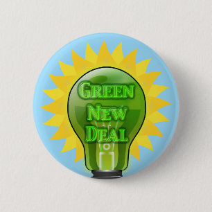 Groene Nieuwe Deal Light Bulb Ronde Button 5,7 Cm
