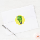 Groene Nieuwe Deal Light Bulb Ronde Sticker (Envelop)