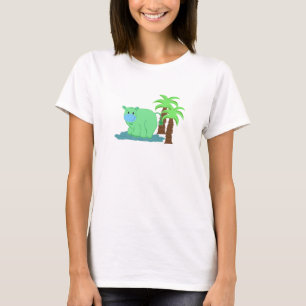 Groene nijlpaard in het water t-shirt