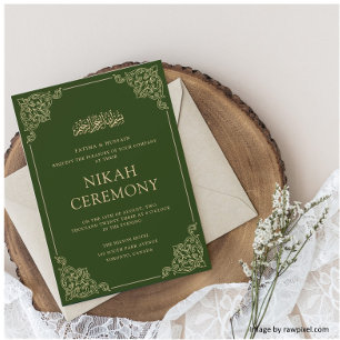 Groene Nikah Ceremonie Islamitische Moslim Bruilof Kaart