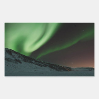 Groene noorderlichten Aurora Borealis Noorwegen Rechthoekige Sticker