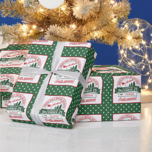 Groene Noordpool Speciale Kerstman Levering Gestip Cadeaupapier