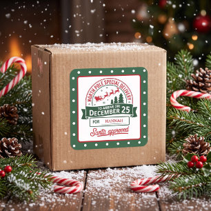 Groene Noordpool Speciale Kerstman Levering Gestip Vierkante Sticker