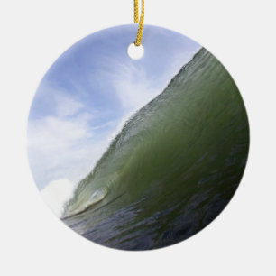 Groene oceaansurfgolf keramisch ornament