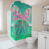 Groene oceaanvlinder douchegordijn (In situ)