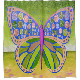 Groene Ocean Butterfly Shower Curtain Douchegordijn