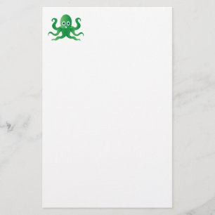 groene octopi briefpapier