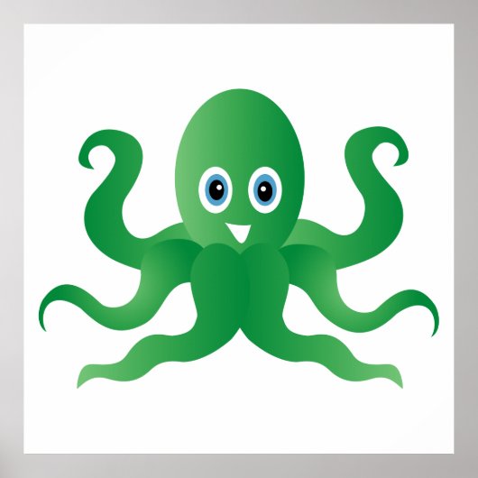 groene octopi poster (Voorkant)