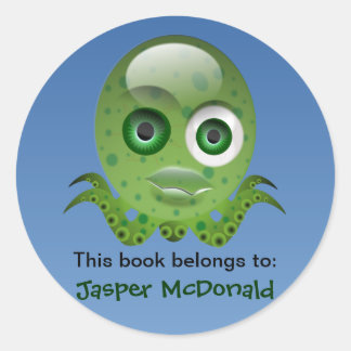 Groene Octopus gepersonaliseerde etiketten