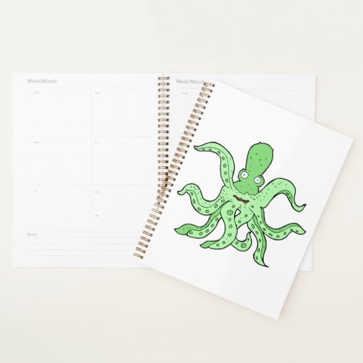 Groene Octopus Karakter Eigenzinnig Zee Monster Planner (Display)