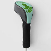 Groene Octopus Ontwerp Golfheadcover (Schuin)