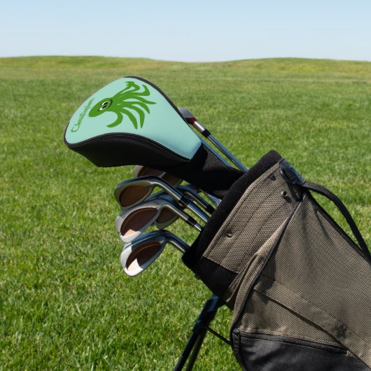 Groene Octopus Ontwerp Golfheadcover (Insitu)