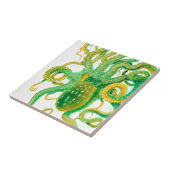 groene octopus tegeltje (Zijkant)