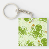 Groene octopussen met bloemen sleutelhanger (Voorkant)