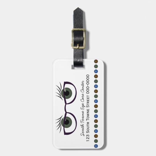 Groene ogen en glazen bagagelabel (Voorkant verticaal)