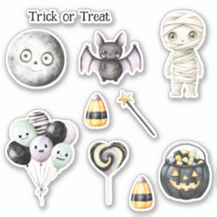 Groene Ogen Halloween Maan Sticker