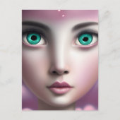 Groene ogen in roze wolken briefkaart (Voorkant)