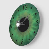Groene ogen Iris Eyeball Custom Large  Grote Klok (Hoek)