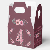 Groene olievlek Grote 4e verjaardag Girl Pink Flow Bedankdoosjes (Geopend)