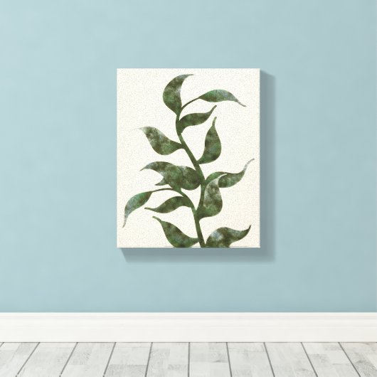 Groene olievlek II | Een van de vier Canvas Afdruk (Insitu (Houten vloer))