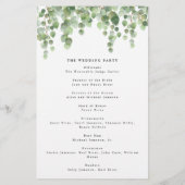 Groene olievloeistof met eucalyptus, papierprogram flyer (Achterkant)