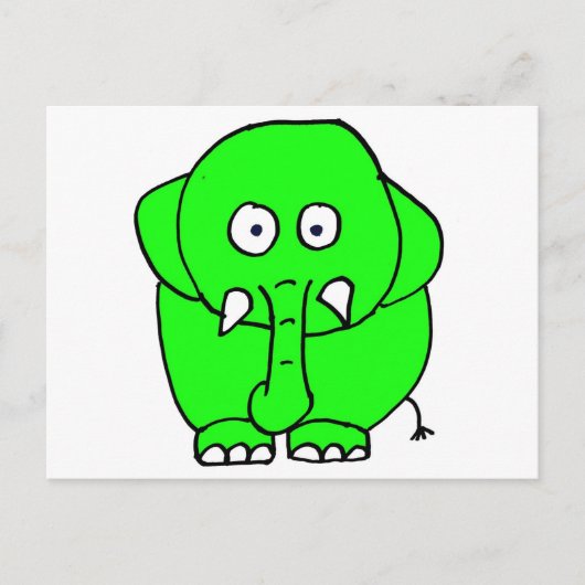 Groene olifant briefkaart (Voorkant)