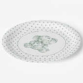 groene olifant polkadot Baby shower Papieren Bordje (Gekanteld)