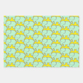 Groene Olifanten Ontwerp Verpakkingsdocument Inpakpapier Vel (Voorkant 2)