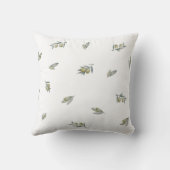 Groene olijf en leder kussen (Achterkant)