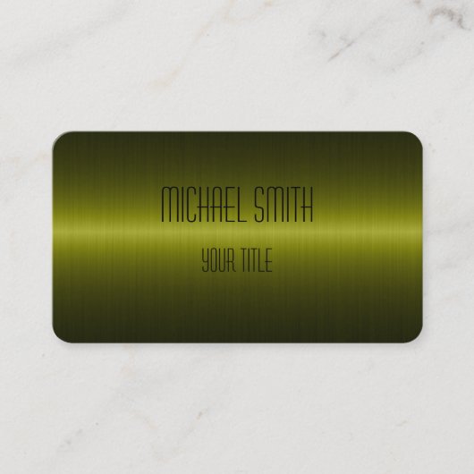 Groene olijf Roestvrij staal Metalen blik Visitekaartje (Voorkant)