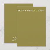 Groene Olijf Solid Color Trend Informatiekaartje (Voorkant / Achterkant)