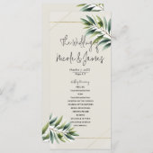 Groene Olijfblad Bone Wit & Goud Rustiek Programma (Voorkant / Achterkant)