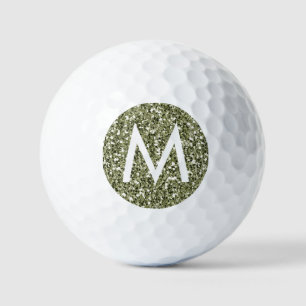 Groene olijfdrab Aangepast modern Initiaal Golfballen