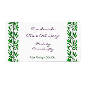 Groene olijfolie laat aangepaste zeeplabels op etiket (Voorkant)