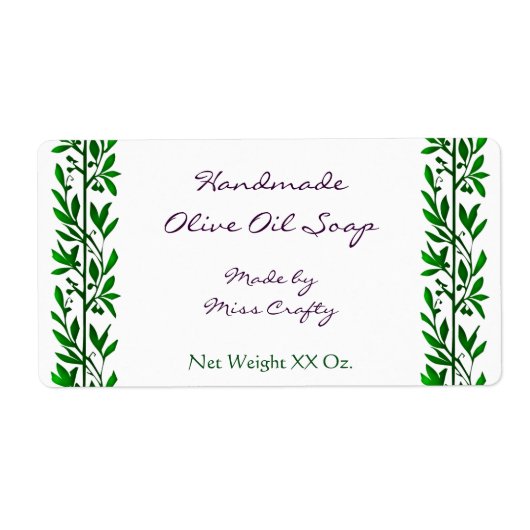 Groene olijfolie laat aangepaste zeeplabels op etiket (Voorkant)