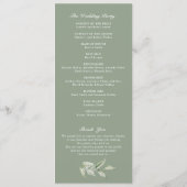 Groene Olijftak Baby's Breath Gouden Huwelijk Programma (Achterkant)