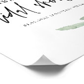 Groene Olijftak Welkom Bruidsfeest Bord Poster (Hoek)