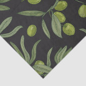 Groene olijven en bladeren tissuepapier (Detail)