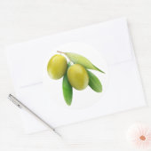 Groene olijven ronde sticker (Envelop)