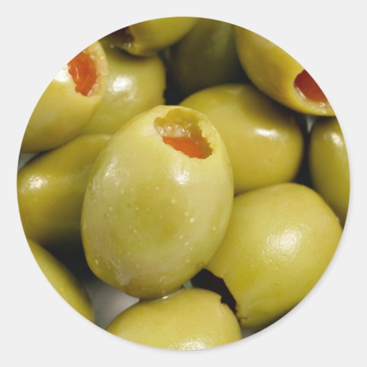 Groene olijven ronde sticker (Voorkant)